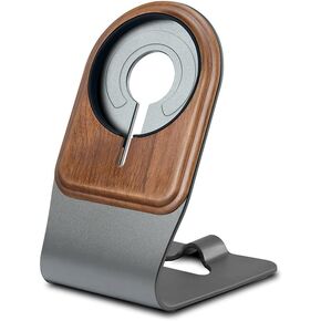 Natural Wood Stand For Apple MagSafe Charger, Real Walnut Wood Mount For MagSafe Charger Compatible With iPhone15/14/13/12 Series