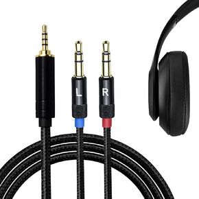 okcsc 2.5mm Upgrade Replacement Cable for Hifiman Sundara/ANANDA-BTHE4XX/HE-400i Headphone Gold-Plated Dual 3.5MM Jack Male Cable for AK70 MKII/iBasso Audio DX120/150/FiiO BTR5-2021/New K3 4.3ft