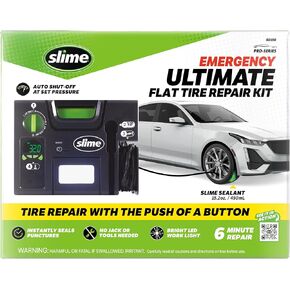 Slime 50150 Flat Tire Puncture Repair, Pro-Series, Emergency Kit for Car Tires, Includes Sealant and Tire Inflator Pump, Suitable for Cars and Other Highway Vehicles ,black