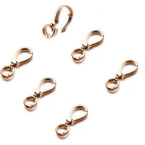 Zpsolution Double Open Pendant Clasp Connectors Bails for Necklace, Charm Holder for Necklace 6pcs Gold