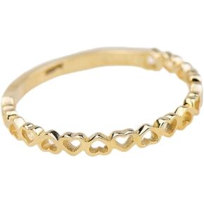Fashion Gold Heart Hollow Ring for Couple, Cute Dainty Plain Heart Classical Stacking Ring, Gothic Punk Multi Tiny Heart Eternity Bands Stackable Romantic Engagement Ring Jewelry-Making-Patterns 6