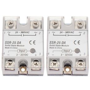 2Pcs SSR-40 DA 40A DC 3-32V to AC 24-380V Single Phase Solid State Relay
