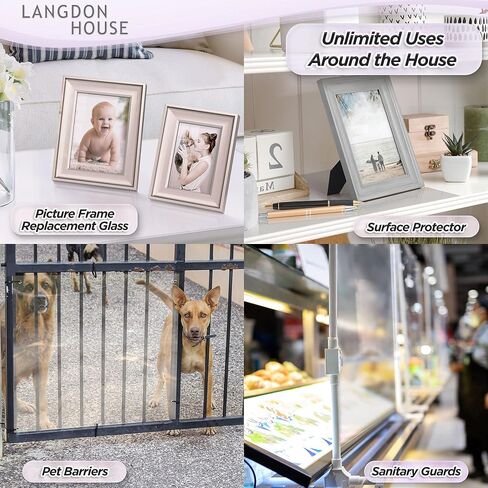 Langdon House PET Flexible Plastic Glass Panels (24x36 x 0.03 inch, Clear, 3 Pack), Thin Plexi-Glass Sheet for DIY Arts & Crafts, Home Projects & Protective Barriers, Easy to Cut in Saudi Arabia