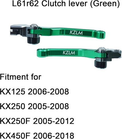مقبض محوري لرافعة الفرامل القابلة للطي للدراجة الترابية باستخدام الحاسب الآلي لـ KX125 06-08 KX250 05-08 KX250F 05-12 KX450F 06-18 للدراجات النارية (l61r62green) in Kuwait