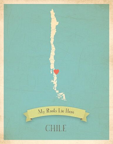 Kid's Wall Map, My Roots Chile Personalized Wall Map 05x07 Inch Print, Kid's Chile Map Wall Art, Wall Art Print, Nursery Decor, Nursery Wall Art in Saudi Arabia