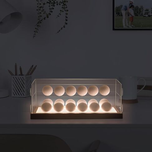 حافظة عرض كرة الجولف لعدد 18 كرة، حامل كرة جولف من الأكريليك الشفاف، صندوق عرض للحماية من الأشعة فوق البنفسجية، حامل عرض بقاعدة خشبية لتذكارات كرات الجولف القابلة للجمع in Kuwait