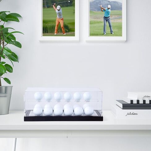 حافظة عرض كرة الجولف لعدد 18 كرة، حامل كرة جولف من الأكريليك الشفاف، صندوق عرض للحماية من الأشعة فوق البنفسجية، حامل عرض بقاعدة خشبية لتذكارات كرات الجولف القابلة للجمع in Kuwait