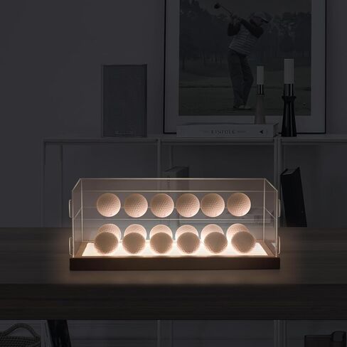 حافظة عرض كرة الجولف لعدد 18 كرة، حامل كرة جولف من الأكريليك الشفاف، صندوق عرض للحماية من الأشعة فوق البنفسجية، حامل عرض بقاعدة خشبية لتذكارات كرات الجولف القابلة للجمع in Kuwait