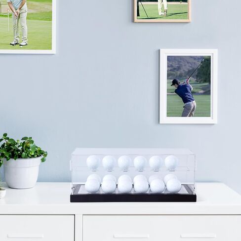 حافظة عرض كرة الجولف لعدد 18 كرة، حامل كرة جولف من الأكريليك الشفاف، صندوق عرض للحماية من الأشعة فوق البنفسجية، حامل عرض بقاعدة خشبية لتذكارات كرات الجولف القابلة للجمع in Kuwait