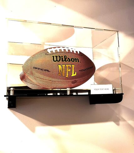 Football, Shoe Sneakers Shelf Wall Mount Acrylic Display Case Memorabilia Box UV Floating Box (1 Shoe 15x9x9) in Saudi Arabia
