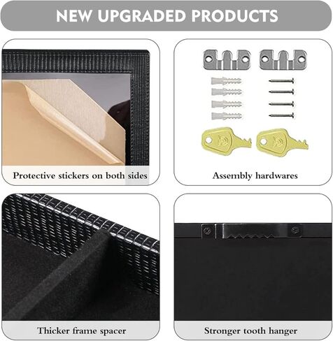 حقيبة عرض دبوس من جلد البولي يوريثان من Fanousy مقاس 14 بوصة × 19 بوصة، لوحة عرض دبوس قابلة للقفل، صناديق عرض ظل عسكرية قابلة للقفل مع إطار صندوق ظلال للحماية من الأشعة فوق البنفسجية بنسبة 98% لمجموعة شريط تصحيح ميدالية ديزني العسكرية in Kuwait