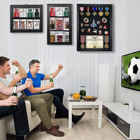 حقيبة عرض دبوس من جلد البولي يوريثان من Fanousy مقاس 14 بوصة × 19 بوصة، لوحة عرض دبوس قابلة للقفل، صناديق عرض ظل عسكرية قابلة للقفل مع إطار صندوق ظلال للحماية من الأشعة فوق البنفسجية بنسبة 98% لمجموعة شريط تصحيح ميدالية ديزني العسكرية in Kuwait