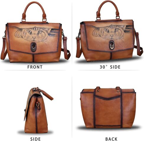 Genuine Leather Satchel Purses Handbags for Women Large Capacity Shoulder Bags Lady Work Top Handle Crossbody Bag in Saudi Arabia
