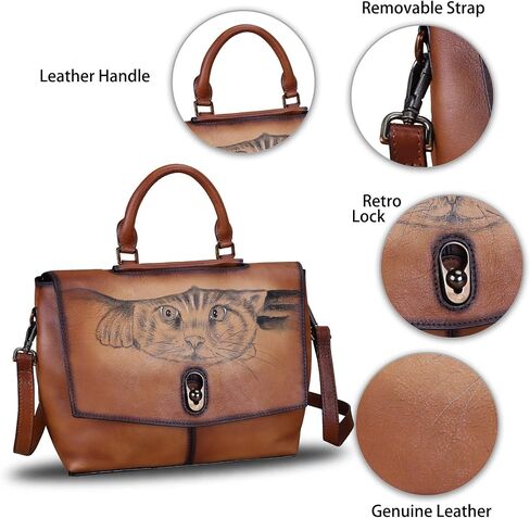 Genuine Leather Satchel Purses Handbags for Women Large Capacity Shoulder Bags Lady Work Top Handle Crossbody Bag in Saudi Arabia