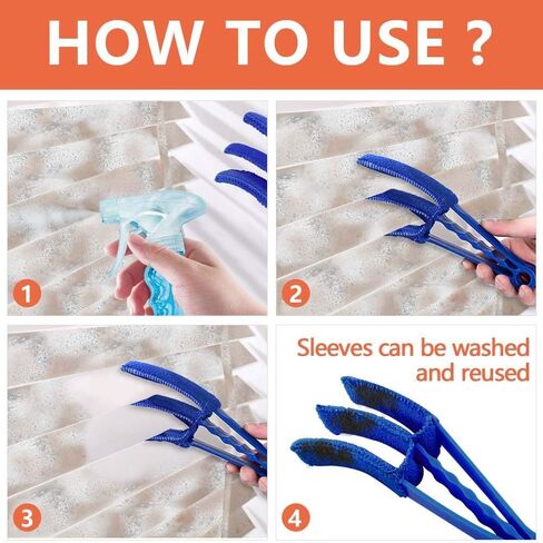 أدوات تنظيف ستائر النوافذ: عبوتان من فرشاة تنظيف الغبار مع 5 أغطية من الألياف الدقيقة لمصاريع النوافذ ومكيفات الهواء العمياء وغبار فجوة الأخدود in Kuwait