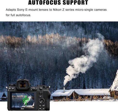 محول تلقائي Megadap ETZ21 PRO لكاميرات Nikon ZF وZ8 وZ9 وZ30 وZ5 وZ7II وZ6II وZfc - التركيز التلقائي، لدعم عدسة الطرف الثالث من Sony E Mount in Kuwait