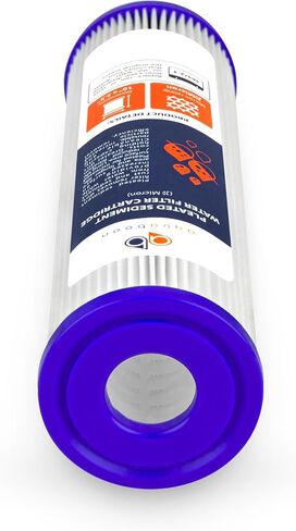 فلتر مياه مطوي 20 ميكرون من Aquaboon مقاس 10 × 2.5 بوصة - خرطوشة بديلة لفلتر مياه رواسب المنزل بالكامل متوافقة مع WB-50W، W50PE، WFPFC3002، R50، WHKF-WHPL، Keystone 550، 6 عبوات in Kuwait