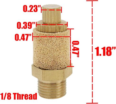 5 قطعة 1/8 "موضوع هوائي كاتم الصوت العادم كاتم الصوت تصفية تركيبات كاتم الصوت النحاسي in Kuwait