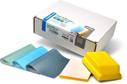 مجموعة أدوات التلميع المرنة Super Buflex، SP19160، K2000 - K3000، 15 ورقة + 1 لوحة واجهة + 1 كتلة يدوية in Saudi Arabia