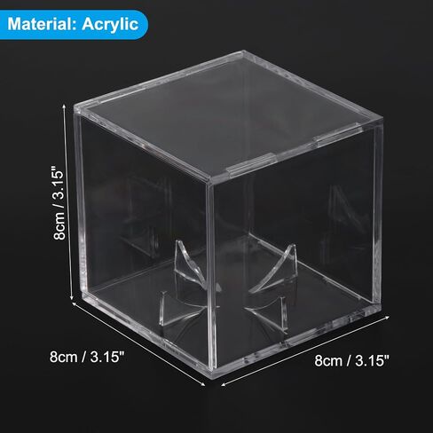uxcell 6pcs Baseball Display Case, Acrylic Square Baseball Holder for Display Memorabilia Ball Showcase (3.15" x 3.15" x 3.15") in Saudi Arabia