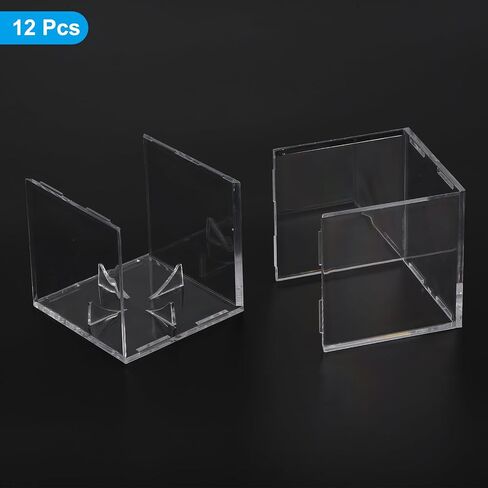 uxcell 6pcs Baseball Display Case, Acrylic Square Baseball Holder for Display Memorabilia Ball Showcase (3.15" x 3.15" x 3.15") in Saudi Arabia