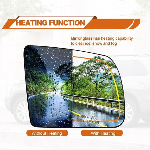 Passenger Right Side Heated Mirror Glass - Side View Heated Convex Mirror Glass with Rear Holder and Turn Signal, Replacement For Toyota 2008-2017 Sequoia 2007-2020 Tundra Passenger Side Mirror in Saudi Arabia