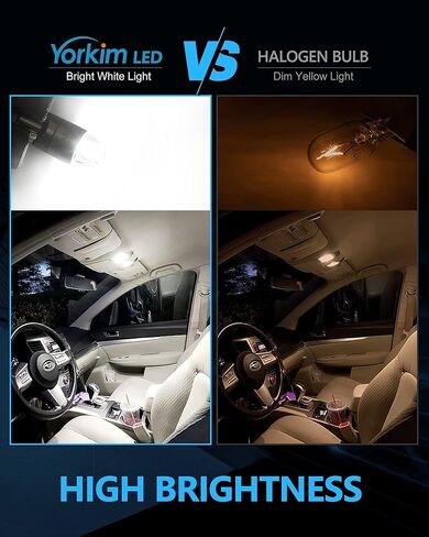 Yorkim 194 لمبات LED 6000K أبيض T10 مصابيح داخلية LED للسيارة 168 2825 W5W 192 لمبات بديلة LED لباب خريطة القبة وأضواء لوحة ترخيص صندوق السيارة، حزمة من 2 in Kuwait