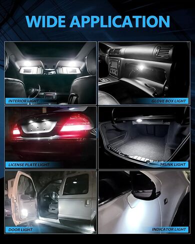 Yorkim 194 لمبات LED 6000K أبيض T10 مصابيح داخلية LED للسيارة 168 2825 W5W 192 لمبات بديلة LED لباب خريطة القبة وأضواء لوحة ترخيص صندوق السيارة، حزمة من 2 in Kuwait