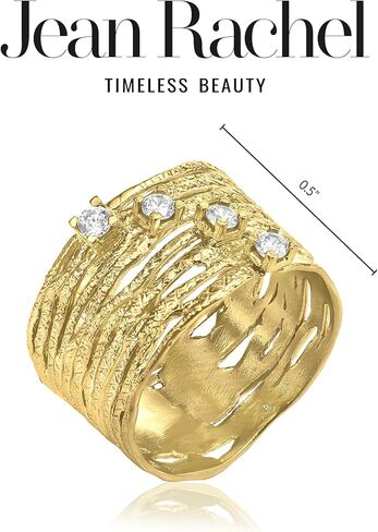 خواتم من الذهب عيار 14 قيراط فوق الفضة الاسترليني مع زركونيا مكعب 0.60 TCW، حلقة لف سلكية مزخرفة، خواتم ذهبية أنيقة، هدايا للنساء، مجوهرات جمالية، خواتم للنساء، مجوهرات ذهبية للنساء in Kuwait