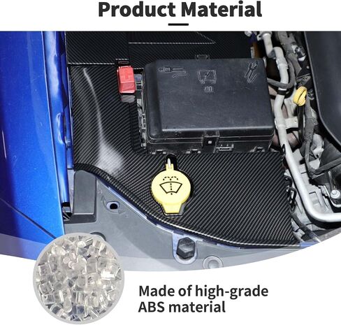 JWWY Engine Side Dust Coolant Bottle Cap Cover Trim Engine Cover Trim Kit Compatible with Dodge Charger Accessories 2011-2024+ ABS Carbon Fiber 4PCS in Saudi Arabia