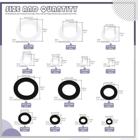 Swpeet 60Pcs 3 Sizes Rubber Silicone Flat and Convex Water Hose Washer Seal O Ring Gaskets with Stainless Steel Screen Filter Assortment Kit, Perfect for Connection 3/4" 5/8" 1/2" Garden Hose Fittings in Saudi Arabia