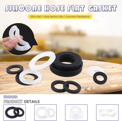 Swpeet 60Pcs 3 Sizes Rubber Silicone Flat and Convex Water Hose Washer Seal O Ring Gaskets with Stainless Steel Screen Filter Assortment Kit, Perfect for Connection 3/4" 5/8" 1/2" Garden Hose Fittings in Saudi Arabia