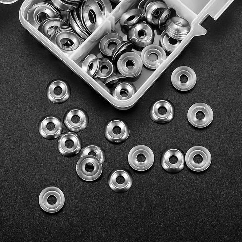 200 Pcs Finishing Cup Countersunk Washers Assortment Kit, 6# 8# 10# 12# Stainless Steel Finishing Cup Washers, Finish washers, Cup Countersunk Finish Washer Set, Finishing Washers in Kuwait