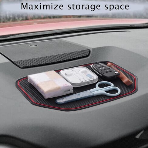 JDMCAR متوافق مع ملحقات Toyota Tundra 2021 2020 2019 2018 2017 2016 2015 2014 ملحقات البطانة الممتازة، وحدة التحكم المخصصة، حامل الأكواب، ومجموعة حشوات جيب الباب - (مقعد دلو، حافة حمراء) in Kuwait