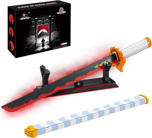 EP EXERCISE N PLAY Sword Building Kits, 27in Kyojuro Rengoku Building Sets with Scabbard and Stand, Building Block of Sword, 790Pieces, Cosplay Sword Building Sets Gift for Adults Teen Boys 8+ in Saudi Arabia