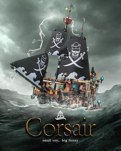 مجموعة مكعبات صغيرة من dOvOb مجموعة مكعبات بناء سفينة القراصنة، مجموعة بناء فكرة رائعة، لعبة تجميع كهدية للمراهقين والبالغين (1328 قطعة) in Kuwait