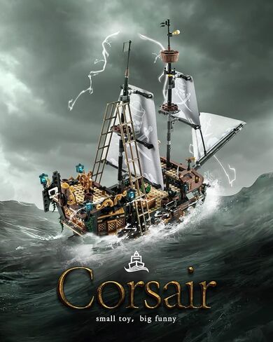 مجموعة مكعبات صغيرة من dOvOb مجموعة مكعبات بناء سفينة القراصنة، مجموعة بناء فكرة رائعة، لعبة تجميع كهدية للمراهقين والبالغين (1328 قطعة) in Kuwait