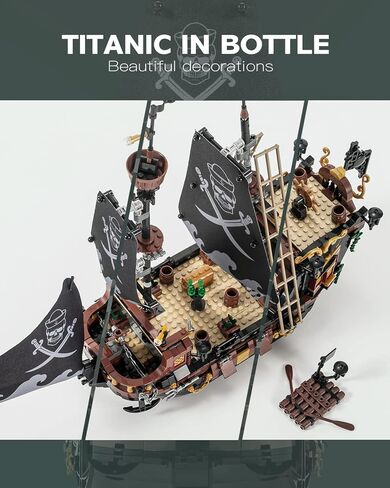 مجموعة مكعبات صغيرة من dOvOb مجموعة مكعبات بناء سفينة القراصنة، مجموعة بناء فكرة رائعة، لعبة تجميع كهدية للمراهقين والبالغين (1328 قطعة) in Kuwait