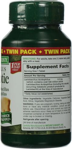 Nature's Bounty Probiotic Acidophilus Tablet, 100 Count (Pack of 2) in Saudi Arabia