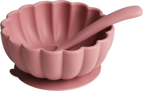 M&B GWPP Baby Silicone Bowls, Suction Bowls for Baby, Self-Feeding Toddler Food Bowl, Baby Bowl and Spoon Set, Food Grade Soft Silicone Feeding Set (Pink) in Saudi Arabia