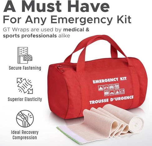 غلاف ضمادة مطاطية ممتازة (عبوة من قطعتين مقاس 4 بوصات) - بكرة ضغط مصنوعة من القطن المزروع في الولايات المتحدة الأمريكية - مثبتات بخطاف وحلقة في كلا الطرفين - خالية من مادة GT اللاتكس ولا تسبب الحساسية وقابلة لإعادة الاستخدام in Kuwait