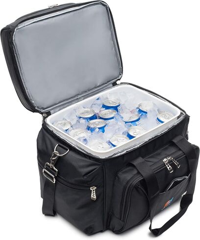 MOJECTO Extra Large Cooler Bag with Leakproof Hard Liner Bucket, 14x13x9.5 in, Black, Polyester in Saudi Arabia