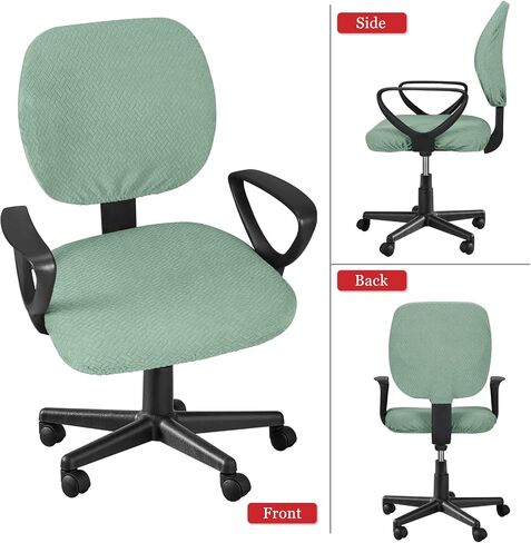 Computer Desk Chair Slipcover， Waterproof Office Chair Seat Cover Rotating Office Chair Cover Universal Computer Chair Seat Cushion Cover Removable Desk Chair Cover Office Computer Chair Covers in Saudi Arabia