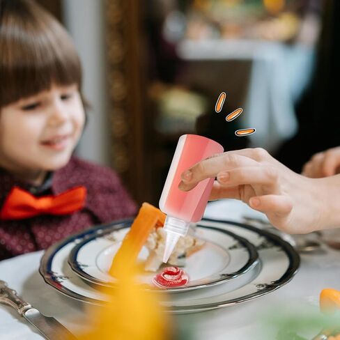 50 Packs 1oz and 2 oz Plastic Squeeze Bottles with Caps Small Condiment Squeeze Bottles Suitable for Condiment, Salad Dressing, Oil in Kuwait