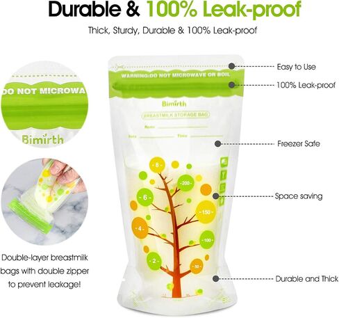 Breastmilk Storage Bags, 112 Count BPA Free Convenient Milk Storage Bags for Breastfeeding, 8oz/235ml, 2 Easy Pouring Spouts & Self-Standing Design in Saudi Arabia