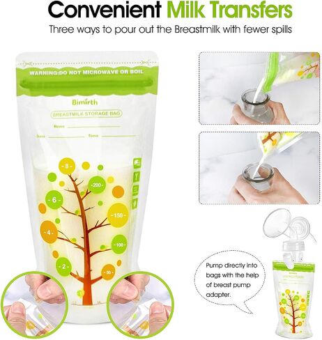 Breastmilk Storage Bags, 112 Count BPA Free Convenient Milk Storage Bags for Breastfeeding, 8oz/235ml, 2 Easy Pouring Spouts & Self-Standing Design in Saudi Arabia