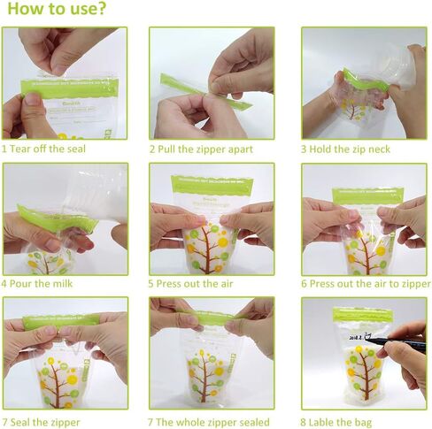 Breastmilk Storage Bags, 112 Count BPA Free Convenient Milk Storage Bags for Breastfeeding, 8oz/235ml, 2 Easy Pouring Spouts & Self-Standing Design in Saudi Arabia