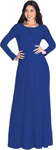 KOH KOH Womens Long Sleeve Soft Flowy Empire Waist Fall Winter Party Gown in Kuwait