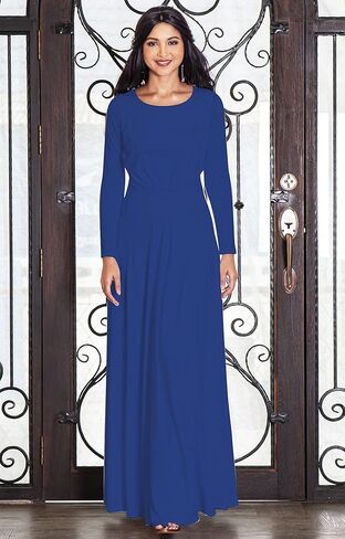 KOH KOH Womens Long Sleeve Soft Flowy Empire Waist Fall Winter Party Gown in Kuwait