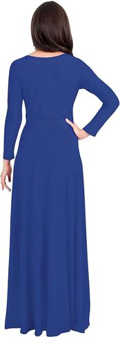 KOH KOH Womens Long Sleeve Soft Flowy Empire Waist Fall Winter Party Gown in Kuwait